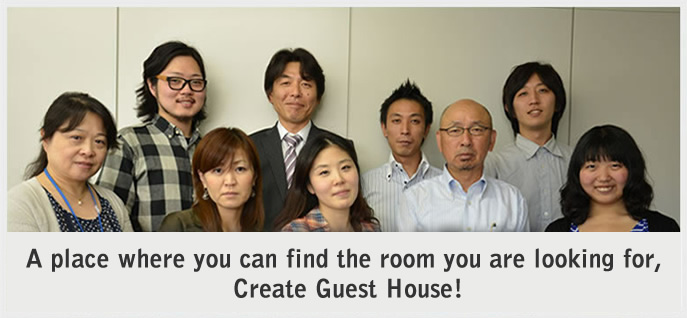 Welcome to Create Guest House! We'll help you find ideal room for you!